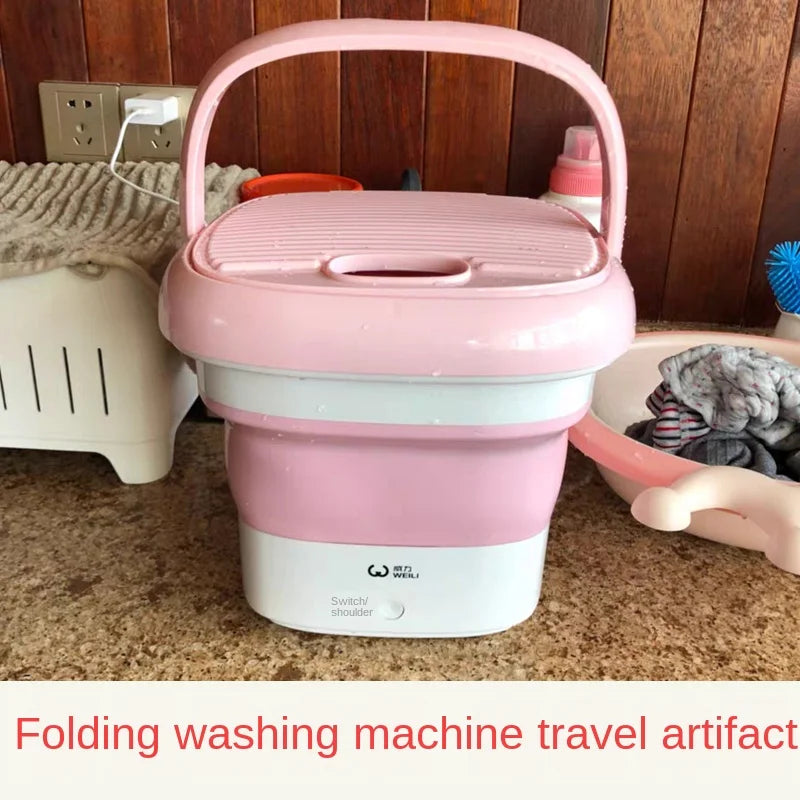 Convenient Fold Portable Sterilizing Washing Machine Mini Plug-in Underwear Special Washer Washing Tool Travel Self-driving Use