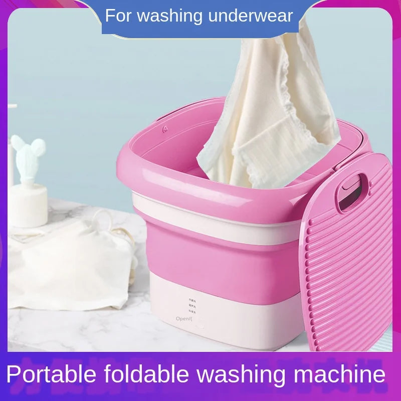 Convenient Fold Portable Sterilizing Washing Machine Mini Plug-in Underwear Special Washer Washing Tool Travel Self-driving Use